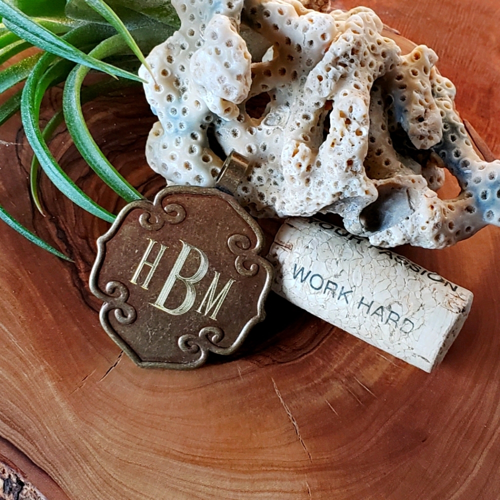Solid Bronze Monogrammed Pendant - image 3